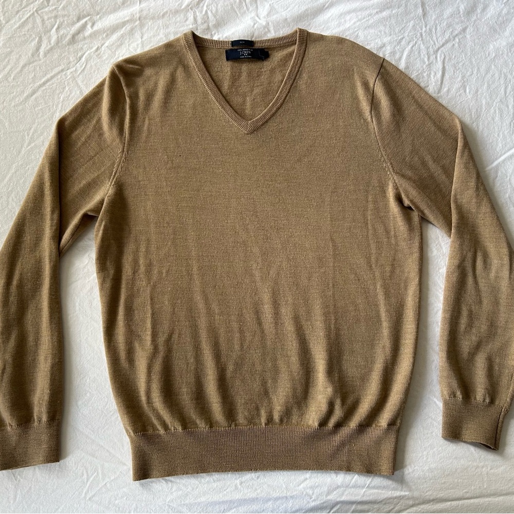 JCREW Merino wool slim fit V-neck sweater - Camel size M